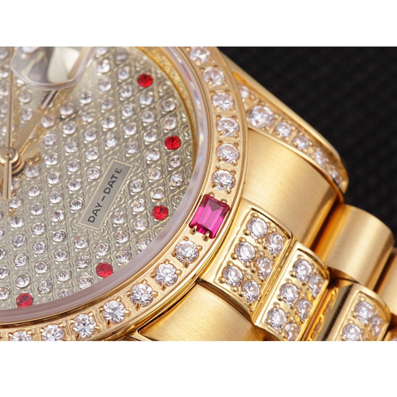Aaa replica watch 621614 Day-Date Diamonds Yellow Swiss Gold-srl184 Rolex 0602